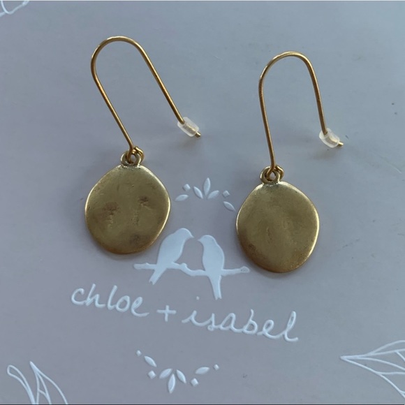 Chloe + Isabel Gold Paillette Drop Earrings - Picture 3 of 8